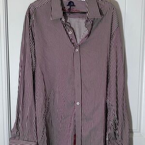 Robert Graham Black and White Striped Button Down Shirt